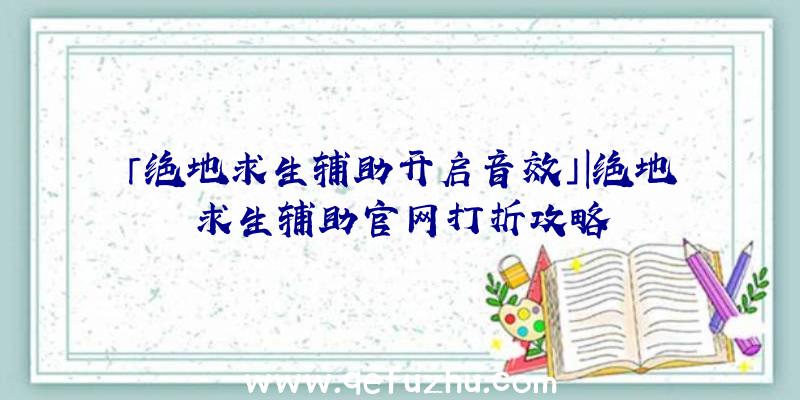 「绝地求生辅助开启音效」|绝地求生辅助官网打折攻略